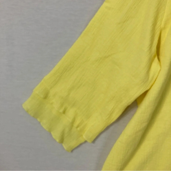 Soft Surroundings Yellow Round Neck Gauzy Cotton Top Large - Picture 6 of 8